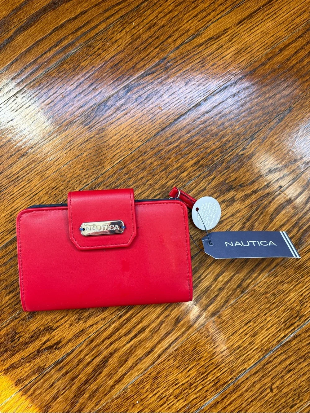 Nautica Red Compact Card & Key Holder Wallet